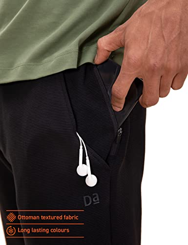 Image of DAMENSCH Men's Regular Fit Mid Rise Ottoman Joggers | Stylish Joggers for Casual Wear