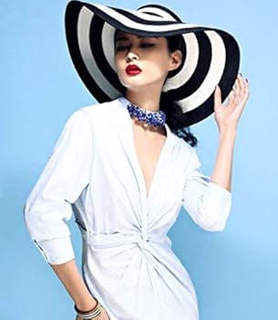 Ericotry Damen Strohhut Mit Schleife - Faltbarer Sonnenhut UPF 50+ 15cm Krempe