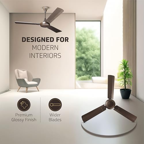 Image of V Guard Gatimaan Pro Bz Ultra High-Speed Ceiling Fan for Home |BEE 1 Star Rating | 370 RPM | Aerodynamically Designed Blades | 1.2M Sweep | Pearl Brown