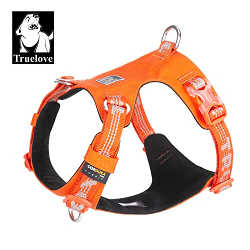 Truelove - Arnés de tela resistente a explosiones para perros de alta densidad de nailon ligero para exteriores, producto adecuado para perros pequeños y medianos grandes TLH6282 (naranja, L)