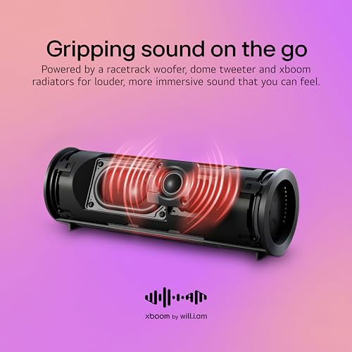 LG xboom Grab Core by will.i.am, Portable Outdoor Bluetooth Speaker for Sports and Athletes, up to 19 Hours, IP67 Dust and Water Resistant, Adjustable Carrying Straps. Perfect for Biking and Hiking image 3