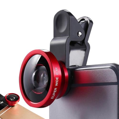 Lente de cámara telefónica – 0,4 X portátil gran angular – Clip – Excelente transmisión de luz | Cámara universal para teléfono móvil – Apéndice para Smartphone Tablet Photography Travel Vlog Selfie