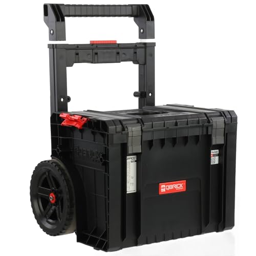 Werkzeugkasten auf Rollen, Teleskopgriff, Werkzeugkiste Tragbare 49 x 41,5 x 66 cm, modulares System, PRO-Werkzeugkasten Werkstatt Garage