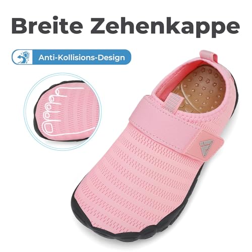 Mishansha Kinder Badeschuhe Schnell Trocknend Wasserschuhe Mädchen Jungen Barfußschuhe Atmungsaktiv Schwimmschuhe rutschfest 27 EU