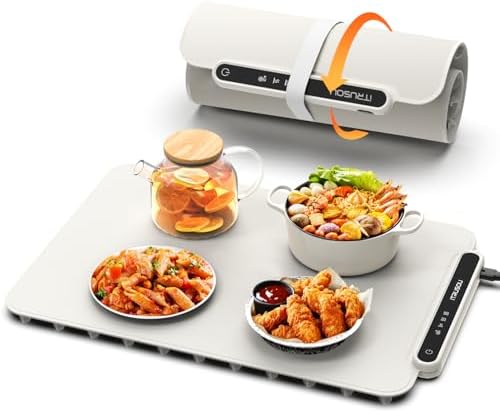 Food Warming Mat, iTRUSOU Electric Warming Tray Full Surface Heating to Keep Food Warm or Thawing, Versatile Food Warmer with 3 Temperature Setting for Parties Buffets Gatherings Holidays Daily Use