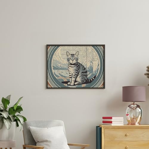 Kit peinture par numéros chat tigré gris idée cadeau créatif - 4