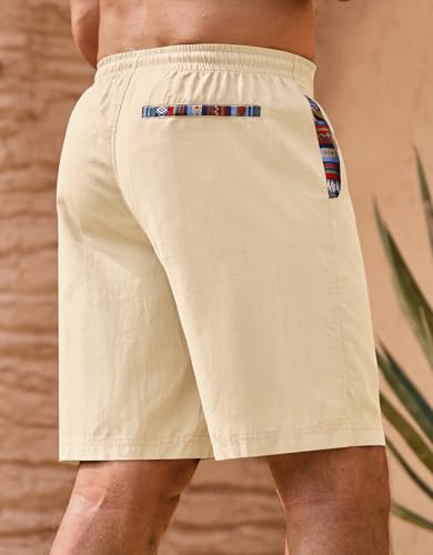 Men's Casual Cotton Shorts Drawstring 8 Inch Summer Vacation Shorts with Pockets (S-XXL)2