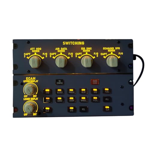Image of Flight Simulator Controller, A32X ECAM Home Cockpit Panel for MSFS 2020 /2024, FE-NIX, FB-W on Windows, Plug-and-Play Display Unit