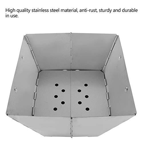 Parrilla de carbón en acero inoxidable con diseño plegable de 32,5 cm y estufa para barbacoa 4