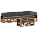 Akazien Massivholz Gartensofas Set, Terrassenmöbel aus Akazien, modernes Design, modulare Einrichtung, naturfarben lackiert, lackiert, pflegeleicht