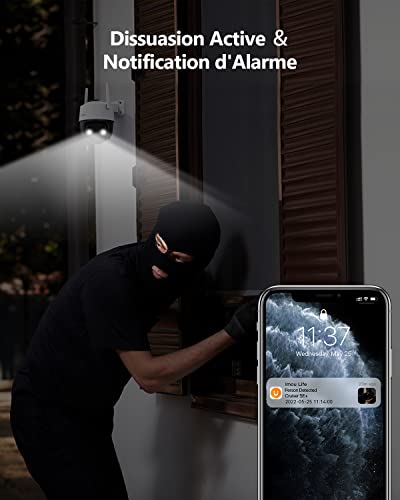 imou 360°caméra surveillance wifi extérieure, ptz caméra ip exterieur wifi 1080p, vision nocturne couleur 30m, détection de personne ai, suivi intelligent, Étanche ip66, audio bidirectionnel, sirène