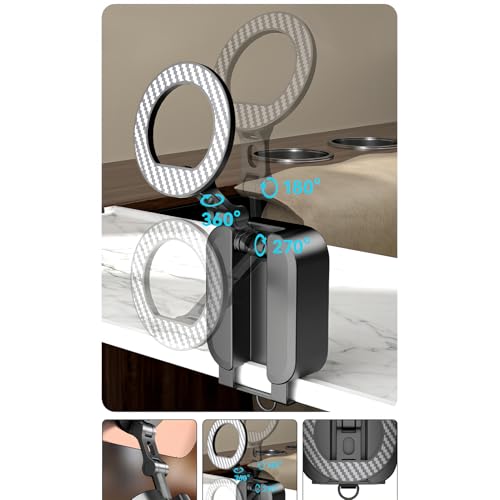 Soporte magnético para teléfono con doble cara imantada y estructura compacta regulable 5