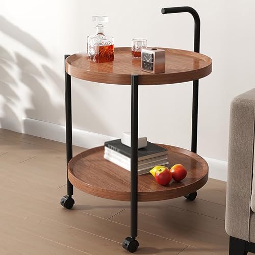 Petite table d'appoint pour espace restreint table de chevet avec étagère en métal - 3