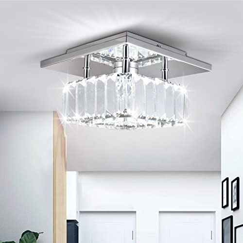 Suspension pour couloir escalier mini lustre en cristal rond plafonnier LED