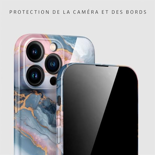 Coque iPhone 15 Pro Max rigide effet marbre haut de gamme Bliss