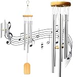 nuosen Wind Chimes, Musical Bells Crafts Memorial Wind Chimes with Wooden Pendulum for Outdoor Garden Home Decor, Aluminum Musical Windchimes Gift for Mum/Sympathy
