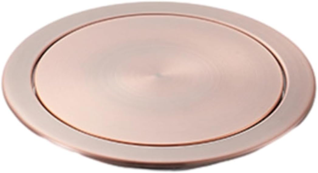 Stainless Steel Trash Chute Lid Stainless Steel Garbage Flap Lid Trash Bin Trash Can Lid Round Recessed Counter Top Flap Garbage Lid for Kitchen Counter (Brass One Size)