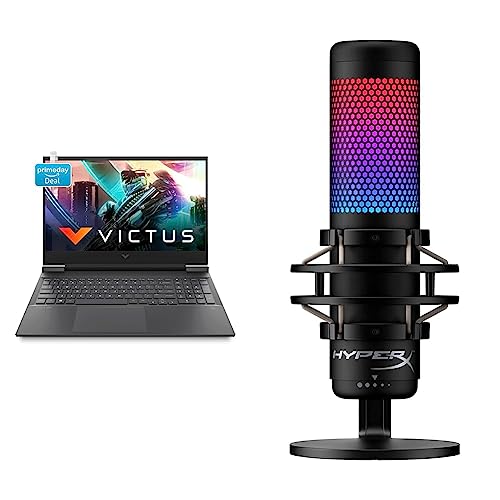 Image of HP Victus Gaming AMD Ryzen 5 5600H Processor 16.1 inch(40.9 cm) FHD Gaming Laptop & HyperX Quadcast S