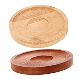 ARTSEWPLY 2 Piezas Base Giratoria de Bambú para Vasos de Whisky Posavasos Redondo Resistente y Estable Elegante Accesorio para Cócteles y Reuniones Sociales