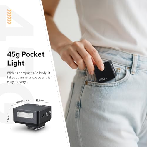 Image of Godox iT20 iT20-S Flash for Sony, Mini TTL Flash with Intuitive Screen, 1.5s Recycle, 700 Full Power Flashes, USB-C Charge, Built-in Battery, GODOX iT20S iT20 S Pocket Flash Speedlight (Black)