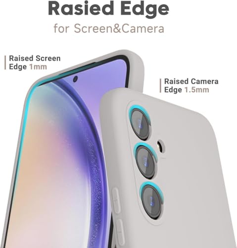 Image of DIZORO Microfiber Candy Case for Samsung A35 5G Smooth Touch Cushion Liquid Soft Silicone Gel Rubber Phone Cases Non-Slip Full Body Protective Shockproof Back Cover - Titanium