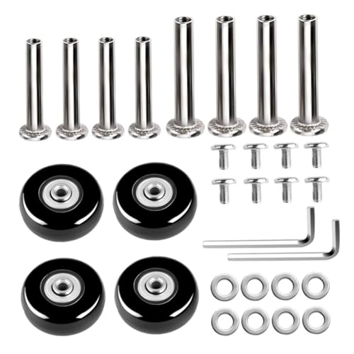 HEALSOPTHY スーツケース交換用キャスター 入り 静音ラバー製トロリー車輪 耐荷重 柔軟転 強化耐摩耗性 旅行用荷物修理パーツ