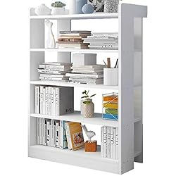 Estanteria Pequeña Suelo Estantería Simple Estantería estantería para Suelo Economía Estantería Simple Moderna Estantería Multifunción Almacenamiento Gabinete Creativo Estantería (Color: Blanco)