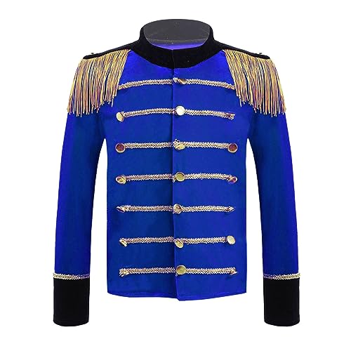 Boys Marching Band Drum Major Uniform Carnival Kids Long Sleeve Tassel Majorette Tuxedo Jacket