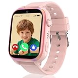 4G Smartwatch Kinder, IP68 Kinder Smartwatch mit GPS und Telefon, HD Videoanruf, SOS-Anruf, Schulmodus, Spiel, Wecker, SIM, Handy, Smart watch Wasserdicht Kinderuhr Geschenke für Mädchen Jungen, Pink