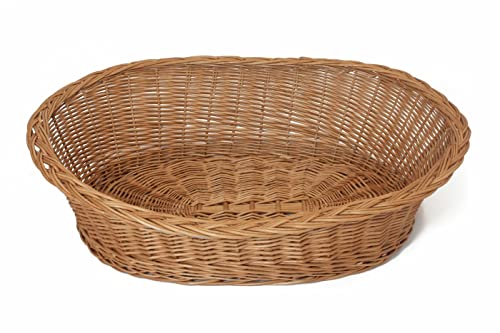 Dekoleidenschaft Hundekorb aus Weide, Gr. XL 90x70 cm, Hundebett, Tierbett, Weidenkorb