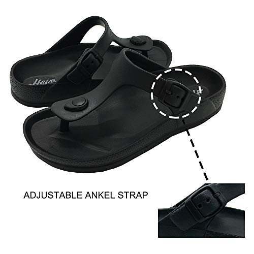 Luffymomo Comfort Footbed Eva Flip Fiop Thong Sandals For Womens (9 M Us Black) #TOP4