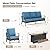 SUNSHINE VALLEY 6 Piece Black Metal Outdoor Patio Furniture Sets with Firepit Table, Patio Conversation Sets 1 3-Seater Sofa, 4 Single Sofa with 5.75" Extra Cushion Backyard Furniture for Deck, Navy