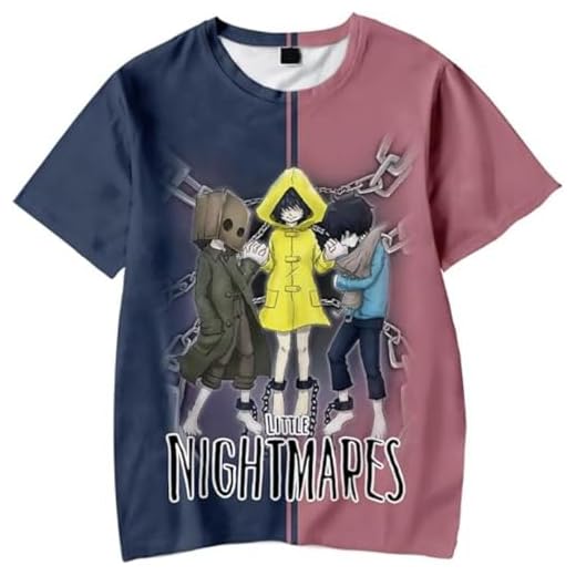 Little Nightmares 3 Merch T-Shirt 3D Fashion Rundhals Kurzarm Unisex Sommer Harajuku Wear, Stil 6, M Tall