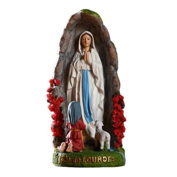 2X Ex quisite 8" Our Lady of Lourds Virgin Mary Statue Gift x mas Display Decors