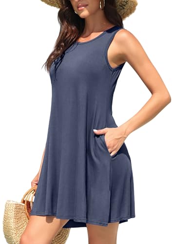 Image of WEACZZY Women Summer Casual Swing T Shirt Dresses Beach Cover up Loose Dress
