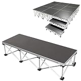 Tragbare, zusammenklappbare Bühnenplattform, robuste, modulare Veranstaltungsbühne aus Aluminium für Hochzeiten, Konzerte, Gottesdienste(122x37x80cm (48x14.6x31.5in))