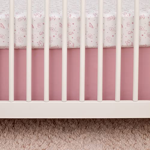 Image of Disney Make A Wish Princess Pink and White Fitted Crib Sheet