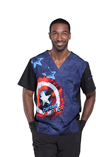 Amazon.com: CHEROKEE Tooniforms Men's V-Neck Capitan America in