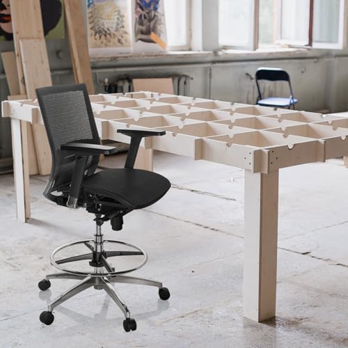 Siège de travail ergonomique noir Top Work 78 avec assise réglable