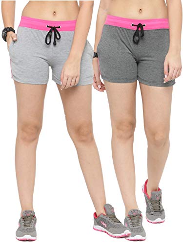 Image of UZARUS Women's Cotton Sports Gym Causal Shorts - Pack of 2