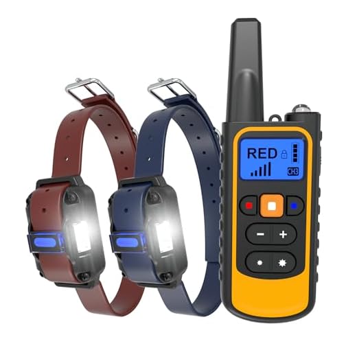 Meloive Collar de Adiestramiento Dos Perros, Recargable y Resistencia al Agua de IPX67 con un Alcance de 2300m con 99 Niveles de Modo de Vibración, Advertencia de Sonido, Luz y Modo E.