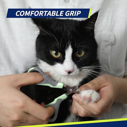 Image of WePet Pet Nail Clippers U07.1, Professional Claw Trimmer, Bended Scissor Special for Cats, Kittens, Dogs, Puppies, Small Animals, Grey /Tea Green