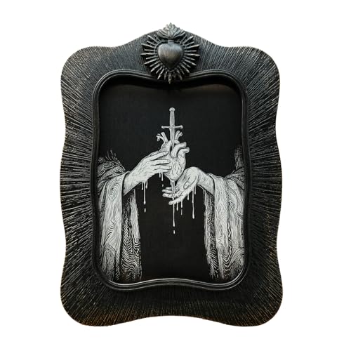 BILXIM 5x7 Vintage Picture Frame, Antique Black Ornate Gothic Photo