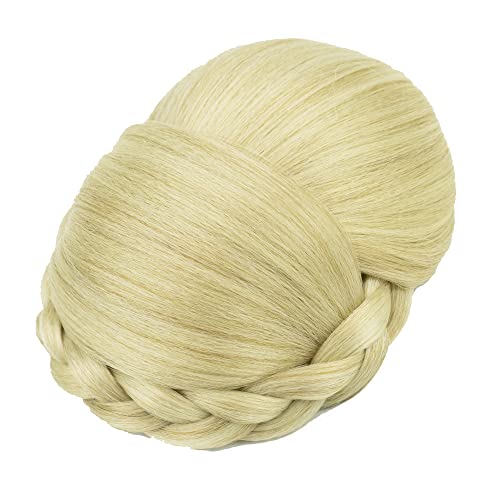 IMISSU Braided Chignon Hair Cover Donut Hair Pieces Scrunchies Hair Bun Wig Clips for Updo Styles (Dirty Blonde)