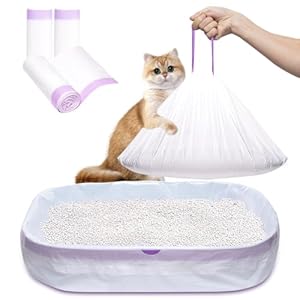 Cat Litter Liners Large, 30 Pack Jumbo Drawstring Cat Litter Bags, Extra Thick Litter Pan Liners Heavy Duty 36"x16" Cat Litter Liners Large 30 Pack Jumbo Drawstring Cat Litter Bags Extra Thick Litter Pan Liners Heavy Duty 36×16