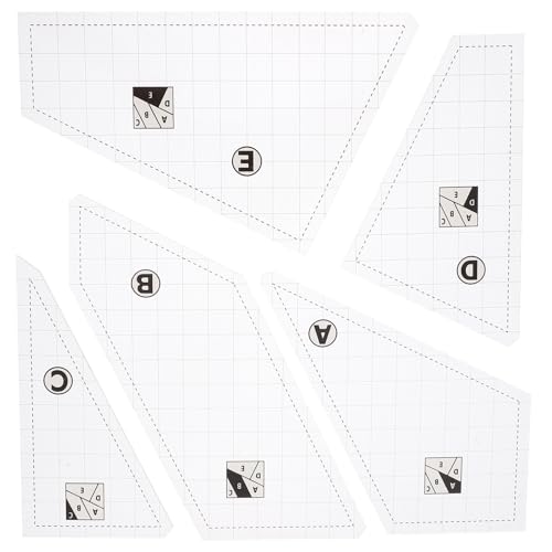 DEARMAMY 5 piezas Reglas y Plantillas de Acrílico para Patchwork Herramientas de Costura con Marcas Precisas para Acolchado Corte y Diseño Creativo Proyectos de Quilting y Costura