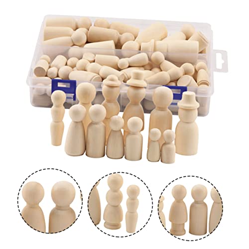 EXCEART 55 Unidades Fantoche Pintado Prender Pessoas Para Figuras De Família De Pintura Diy Corpos D