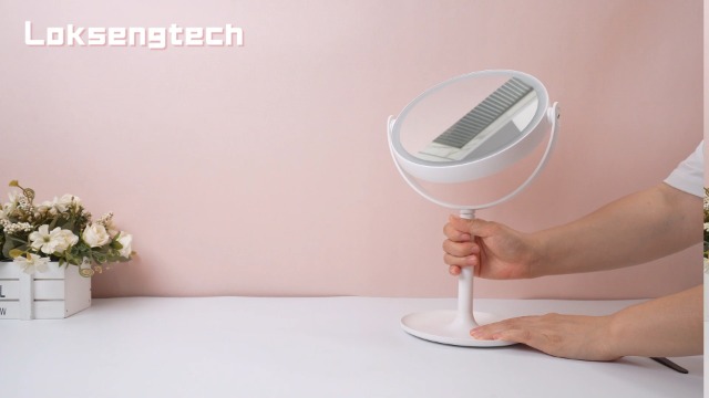 Espejo para maquillaje redondo con luz y aumento 8.6" miniatura 7