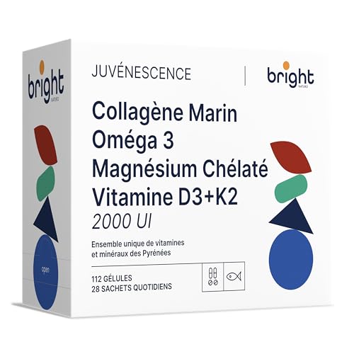 Gestion de la Longévité | Omega-3, Magnesium, Vitamine D3 K2 2000 UI, Collagene Marin - sans OGM | Synergie puissante pour mobilité, énergie, santé musculaire I 28 doses quotidiennes