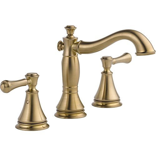 Delta Faucet Cassidy Widespread Bathroom Faucet 3 Hole, Gold 